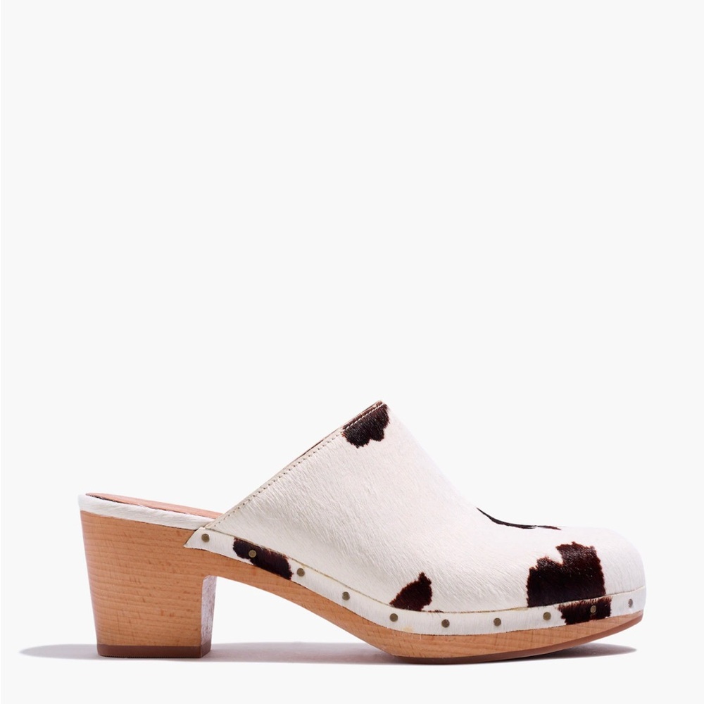 Madewell Ayana Clog in Cow Print Calf Hair Size 8 - Picture 2 of 13